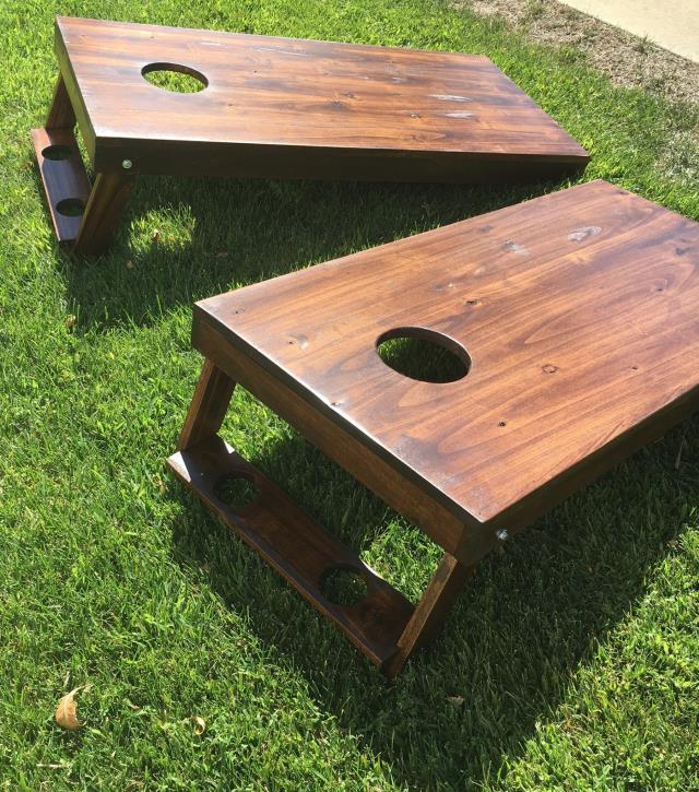 Rental store for game cornhole natural wood in Northeast Ohio
