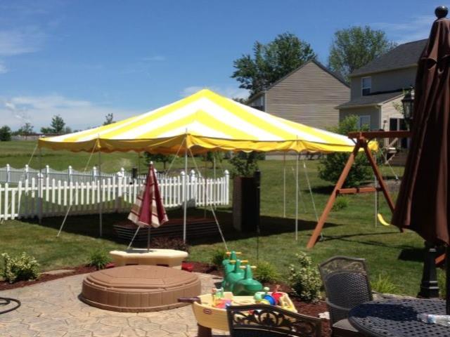 Rental store for canopy 20 x 20 yellow and white in Northeast Ohio