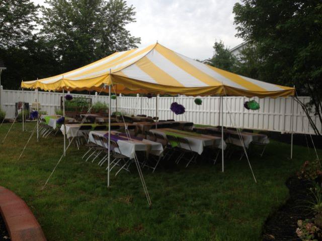 Rental store for canopy 20 x 30 yellow and white in Northeast Ohio