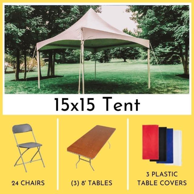 Rental store for event for 24 guests tent w 8 foot s in Northeast Ohio