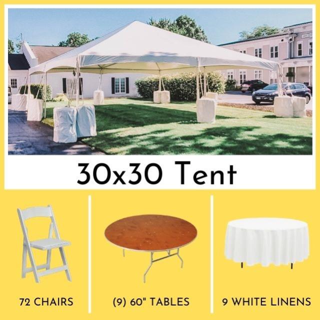 Rental store for event for 72 guests tent w 60 inch s in Northeast Ohio