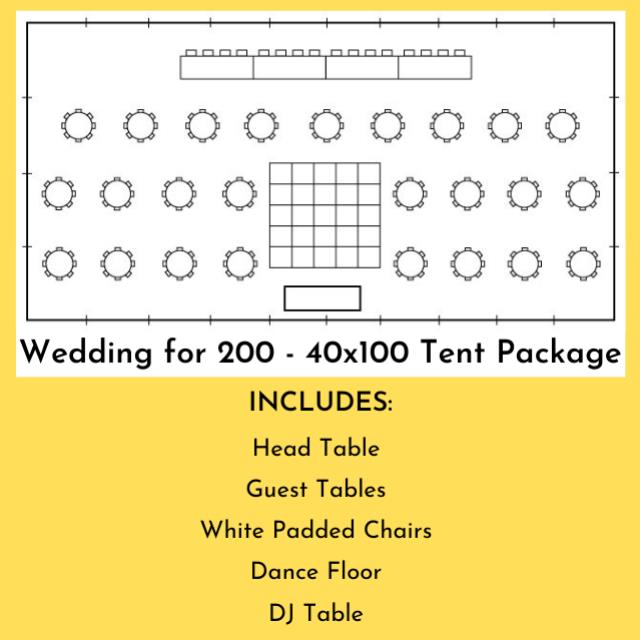 200 Guests + Wedding Party Package