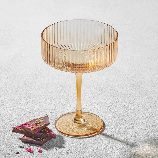 Rental store for malibu amber ribbed coupe glass in Northeast Ohio