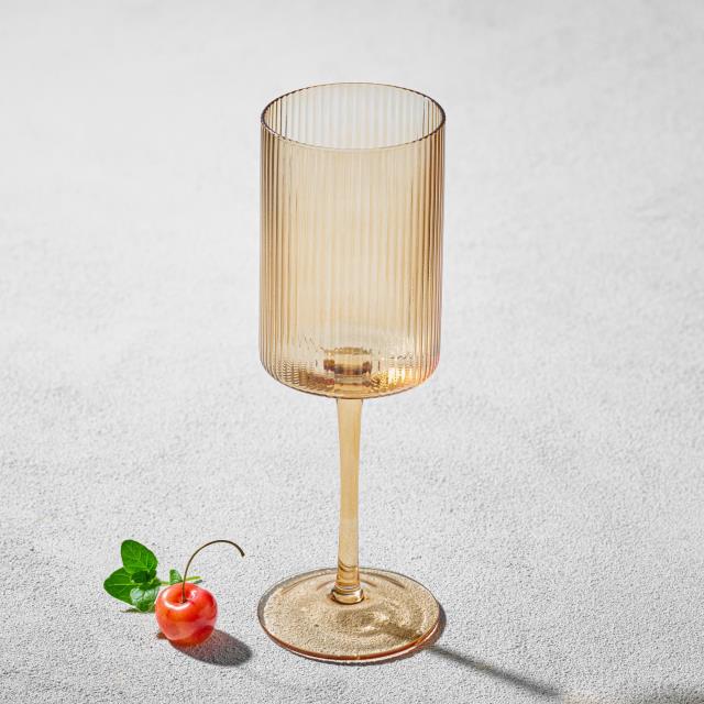 Rental store for malibu amber ribbed wine glass 11oz in Northeast Ohio