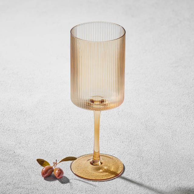 Rental store for malibu amber ribbed wine glass 17oz in Northeast Ohio
