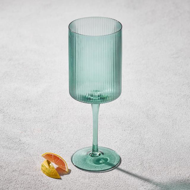 Rental store for malibu green ribbed wine glass 17oz in Northeast Ohio