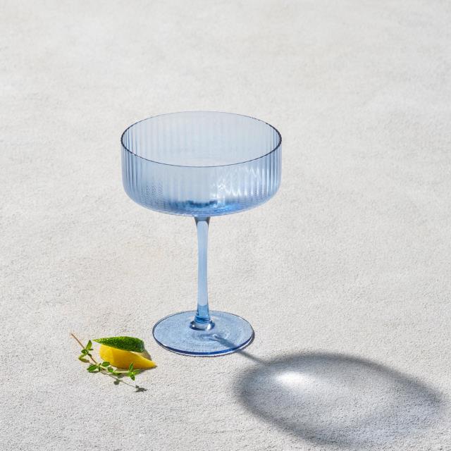 Rental store for malibu blue ribbed coupe glass in Northeast Ohio