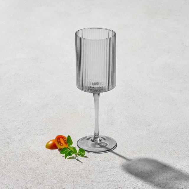 Rental store for malibu smoke ribbed wine glass 11oz in Northeast Ohio