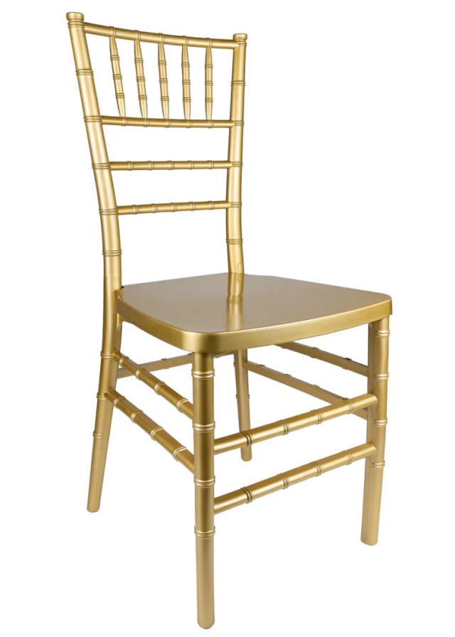 Rental store for chair chiavari gold w ivory cushion in Northeast Ohio