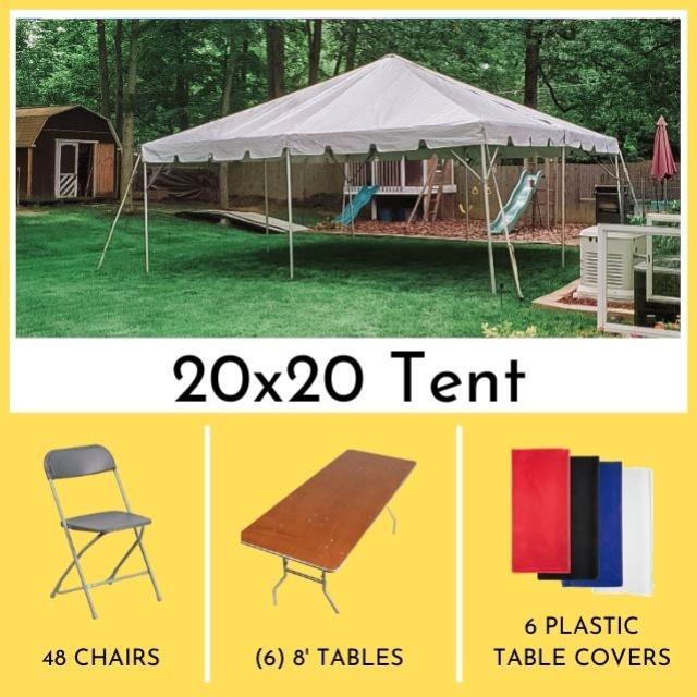 Rental store for event for 48 guests tent w 8 foot s in Northeast Ohio