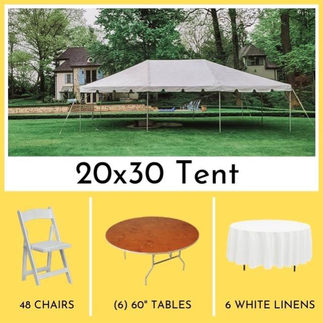 Rental store for event for 48 guests tent w 60 inch s in Northeast Ohio